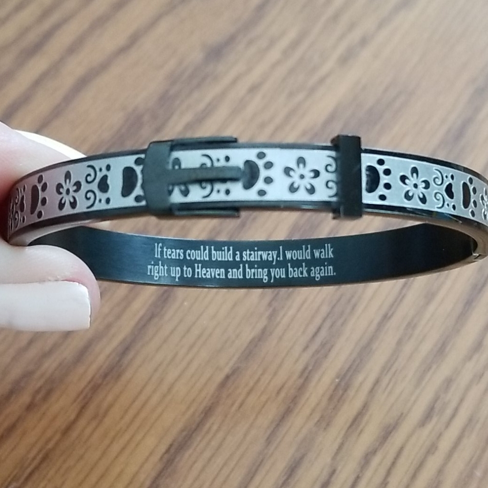 Dog Memorial Paw Print Bracelet